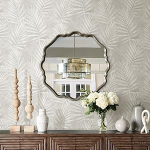 56.4 sq. ft. Amador Silver Palm Wallpaper