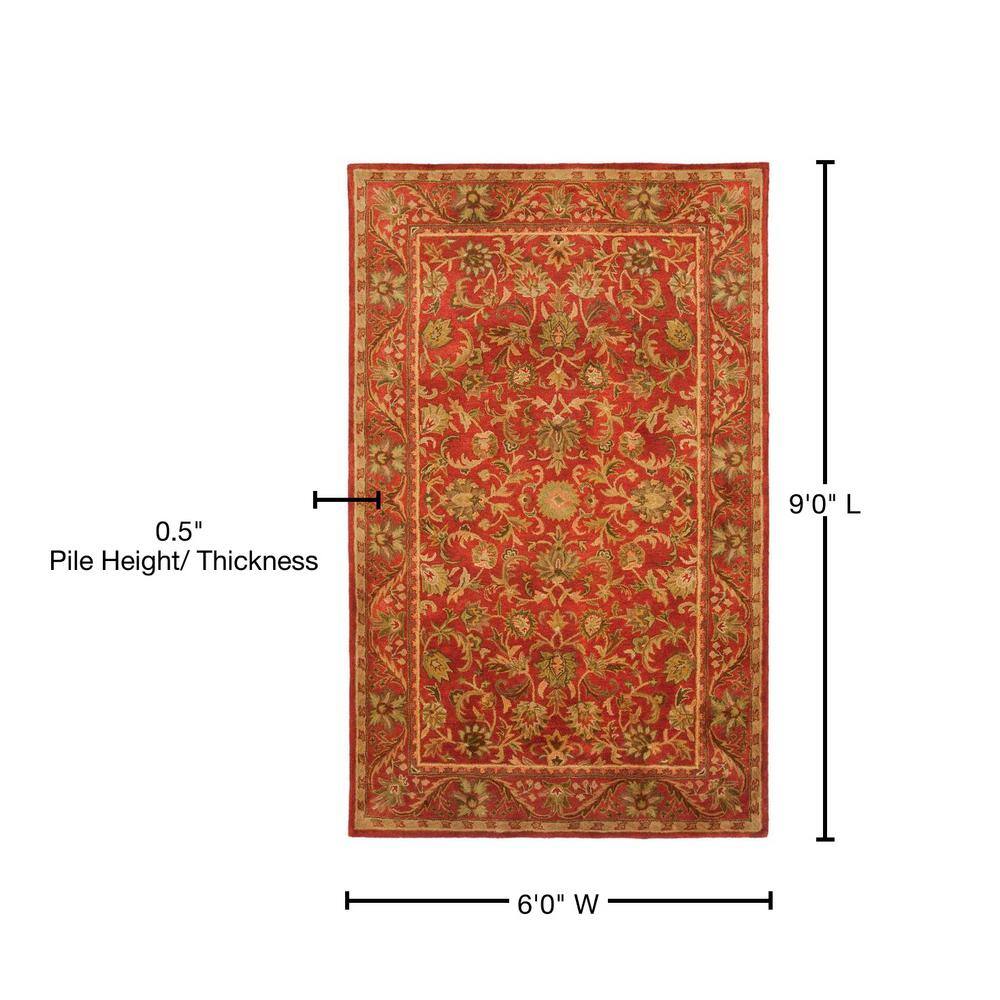 Antiquity Red Wool 6' x 9' Hand Tufted Area Rug