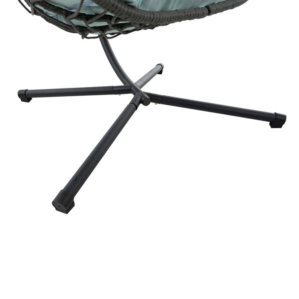 Gray Steel Outdoor Hanging Egg Chair with Cushions
