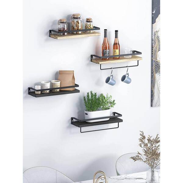 Corner Shelf Wall Mount Set of 2 Floating Corner Shelf Organizer for  Accessories Storage for Bathroom Kitchen Living Room Bedroom 