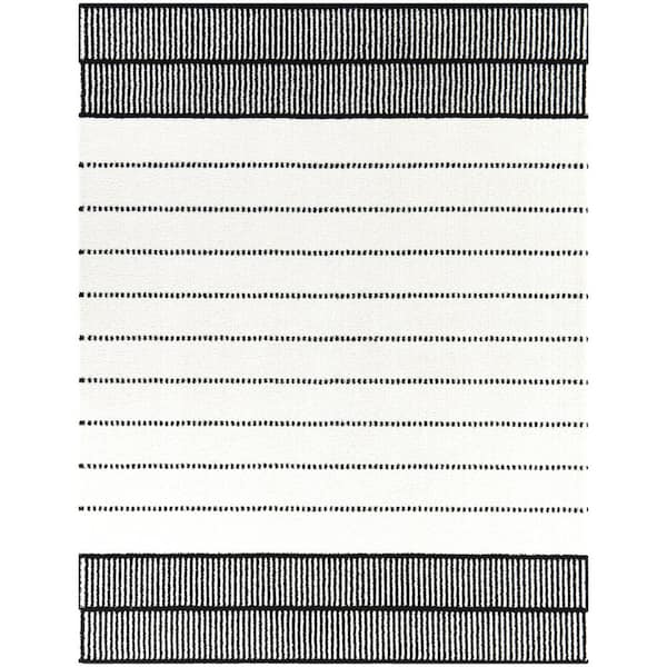 BALTA Claudel White 5 ft. x 7 ft. Stripe Area Rug