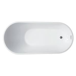 Colombes 67 in. Acrylic Flatbottom Freestanding Bathtub in White