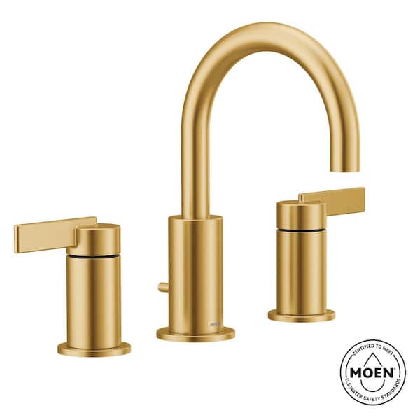 Cia 8 in. Widespread 2-Handle High-Arc Bathroom Faucet Trim Kit in Brushed Gold (Valve Sold Separately)