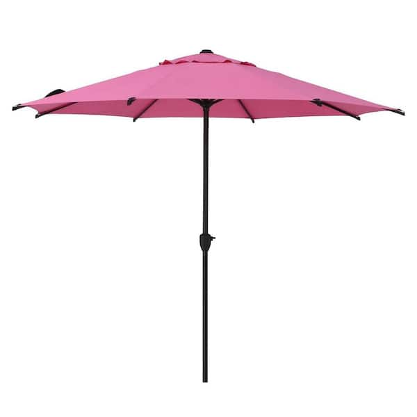 9 ft patio umbrella pink 9 ft. Steel Crank Patio Umbrella in Pink L0GC9SBXPN