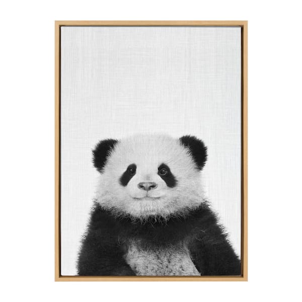 Kate and Laurel Sylvie "Panda" by Tai Prints Framed Canvas Wall Art