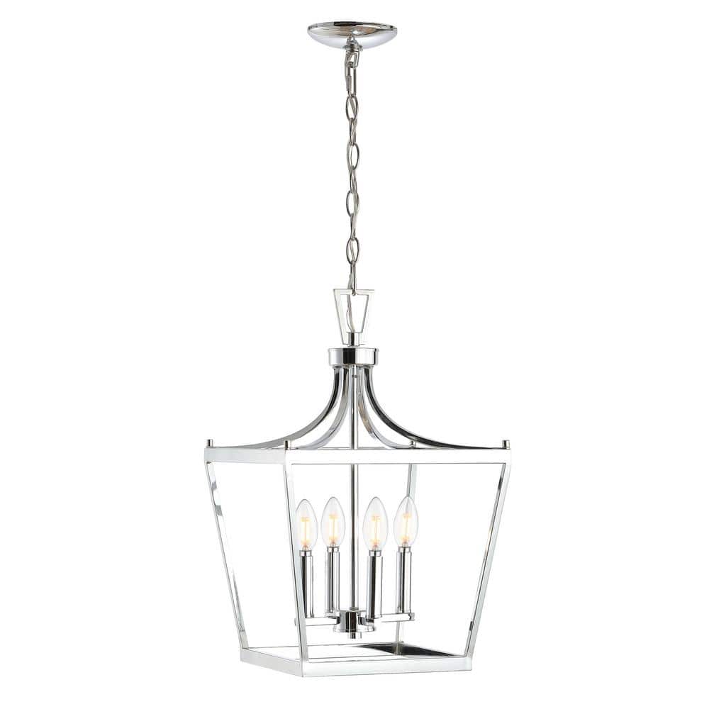 Nichi Chrome 4-Light Pagoda-Style Lantern Pendant