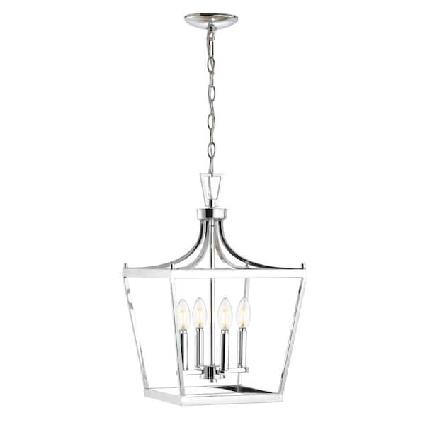SAFAVIEH Nichi 4-Watt 4-Light Chromes Pendant Light with Iron Shade