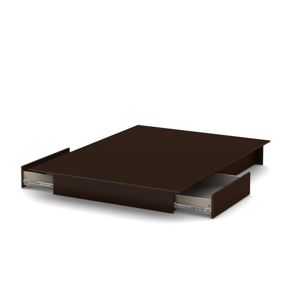 South Shore Step One Chocolate Queen Platform Bed with Storage