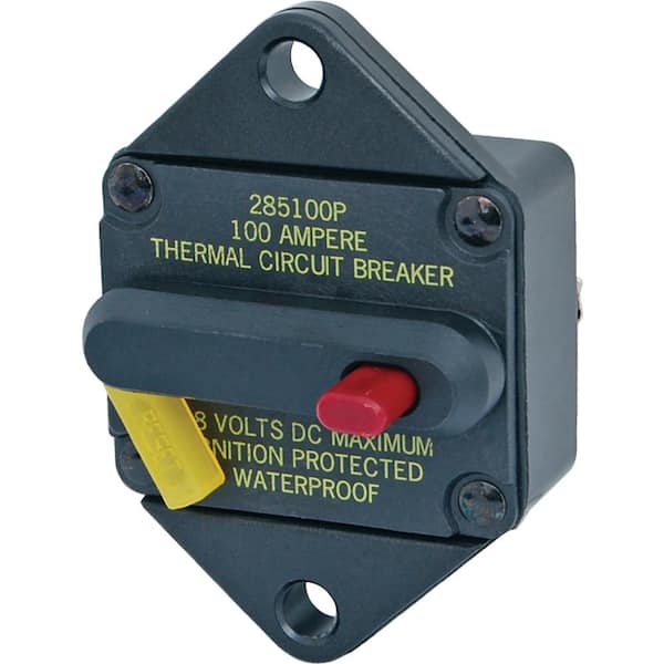 Blue Sea Systems 285 Series DC 80A Circuit Breaker - Panel Mount, Terminal Screw: #8-32