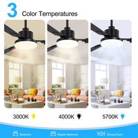 Breezary Larrisa 52 in. Indoor Black Ceiling Fan with Integrated LED Light with Remote Control Included 32029-BK