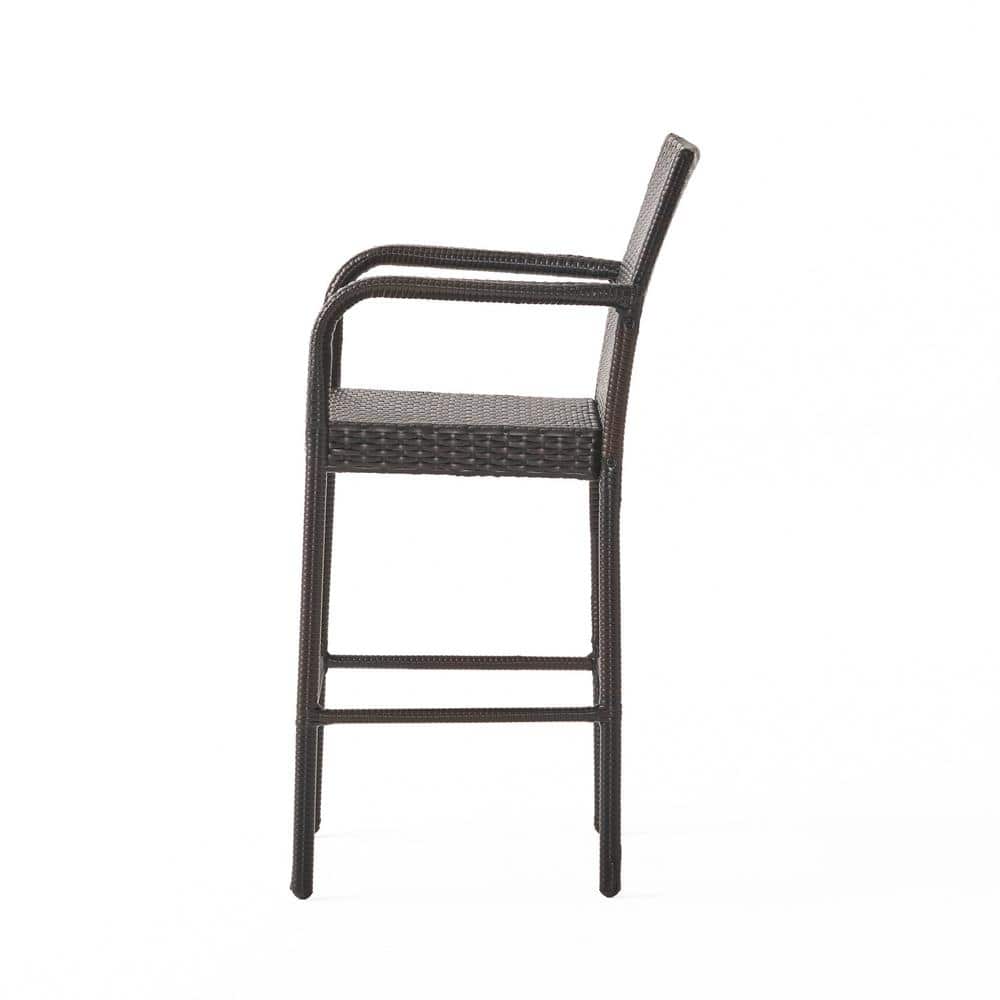Stewart 30-Inch Brown Wicker Outdoor Barstools, Set of 2