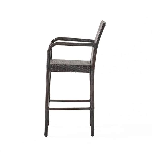 Delfina Faux Rattan Outdoor Patio Bar Stool (2-Pack)
