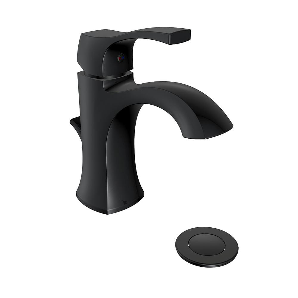 Private Brand Unbranded Bryson Single Handle Single Hole Bathroom Faucet In Matte Black 501144ob 8268