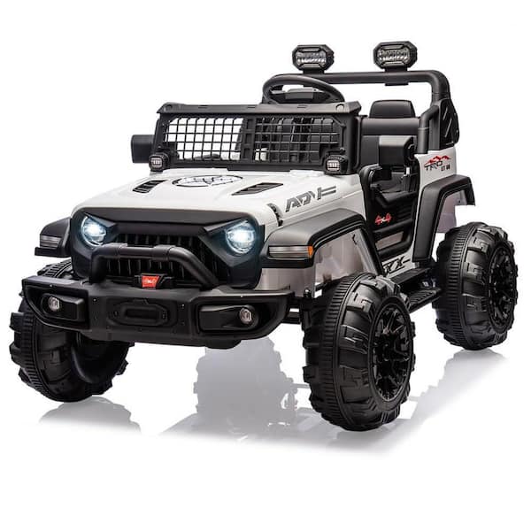 Garvee 24-Volt 9Ah Kids Ride on 2-Seater Electric Car-Remote Control, 2 x 120-Watt Motors, Led Headlights, White