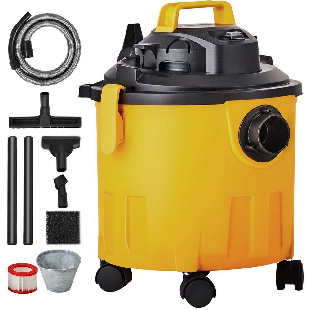 SKYSHALO Shop Vacuum Wet And Dry, 5 Gal. 6 Peak HP Wet/Dry Vac, Powerful Suction with Blower Function with Attachments 2-in-1