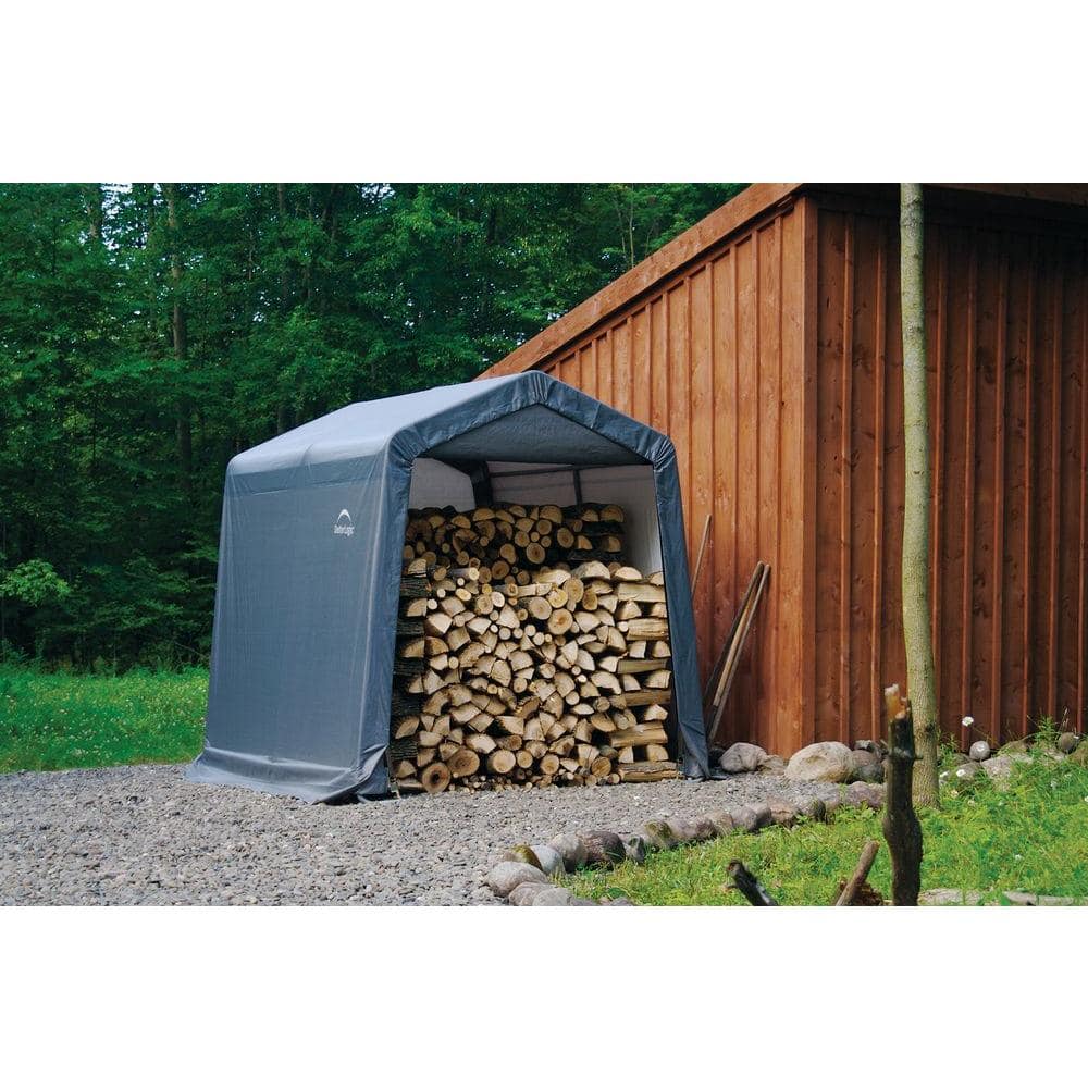 Large Gray Portable Steel Peak Roof Storage Shed