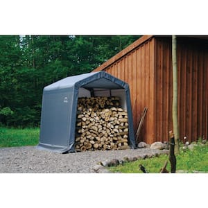 8 ft. W x 8 ft. D x 8 ft. H Peak-Style Steel Shed-In-A-Box Storage Shed in Grey with Patented Stabilizers