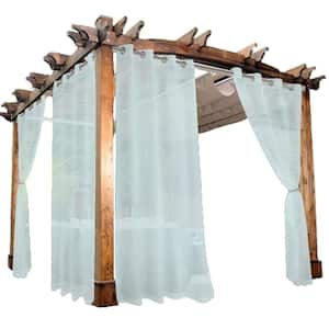 Sheer Curtains 2 Panels Grommet Voile Waterproof Sheer Curtain for Indoor/Outdoor, Porch, Pergola, Cabana (Seafoam)