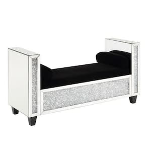 52 in. Silver Backless Bedroom Bench with Button Tufted Seat