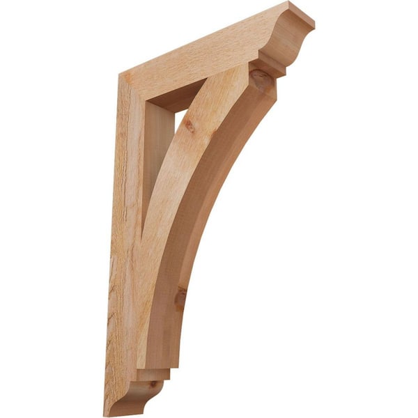 Ekena Millwork 4 in. x 32 in. x 20 in. Western Red Cedar Thorton Traditional Rough Sawn Bracket