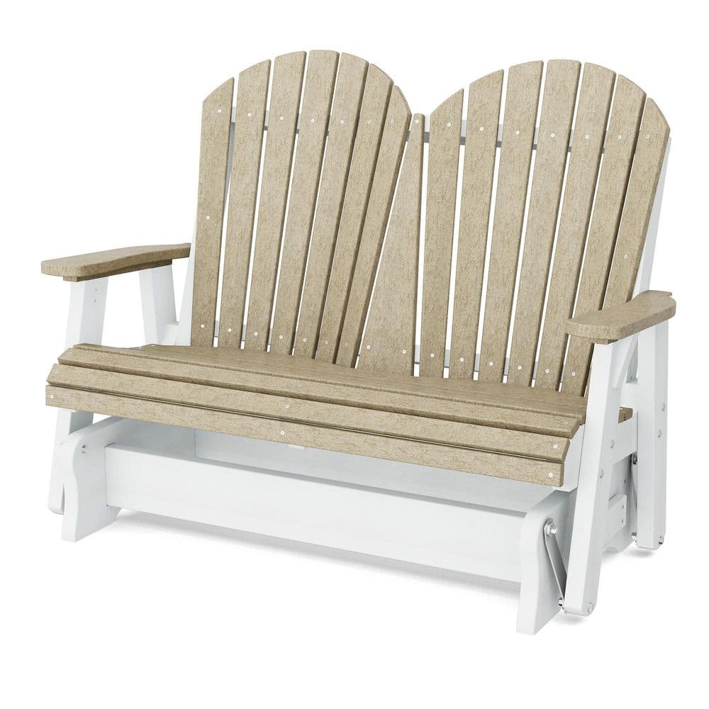 Heritage 2-Person Weathered Wood and White Plastic Outdoor Double Glider price history on PriceWatchPro