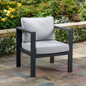 Lakeview Aluminum Outdoor Lounge Chair with Gray Cushions