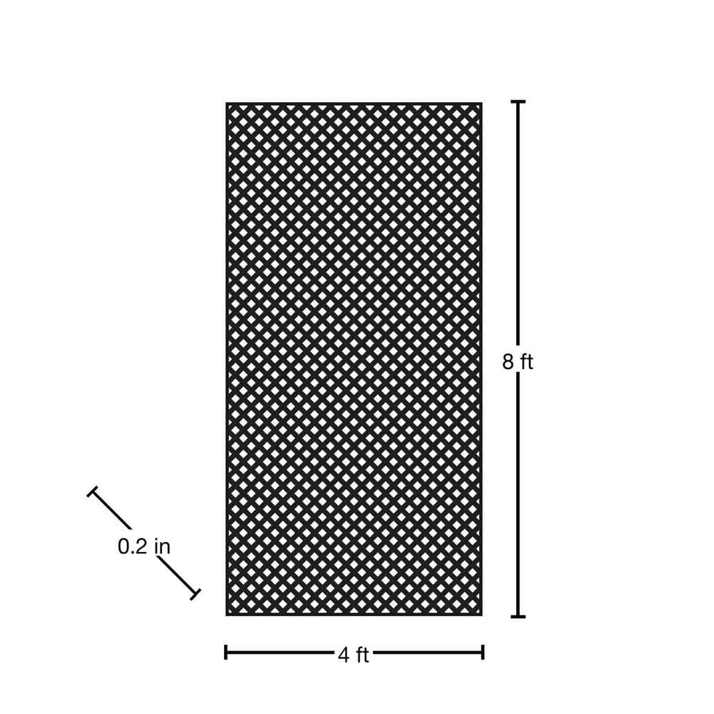 Freedom 4 ft. x 8 ft. Black Privacy Diamond Vinyl Lattice