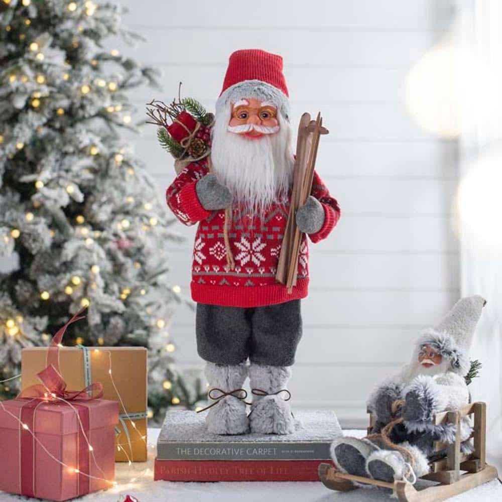 23.6 in. Christmas Standing Santa, Creative Santa Figurine Figure