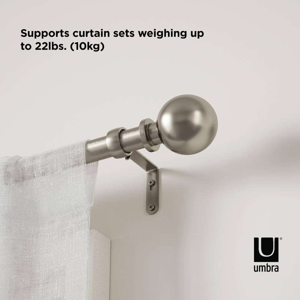 Nickel Adjustable Steel Curtain Rod with Ball Finials