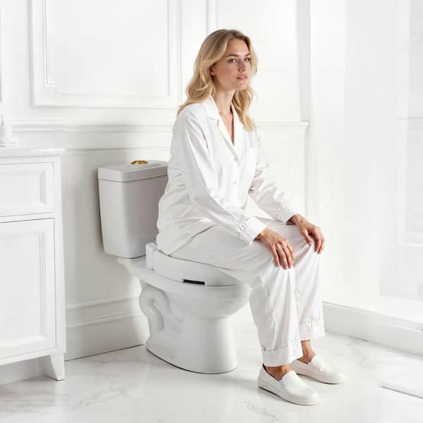 Raised Toilet Seat, 300 lbs. Capacity, 3.5 in. Lift Height, Commode Elevated Toilet Seat Riser with Enlarged Opening