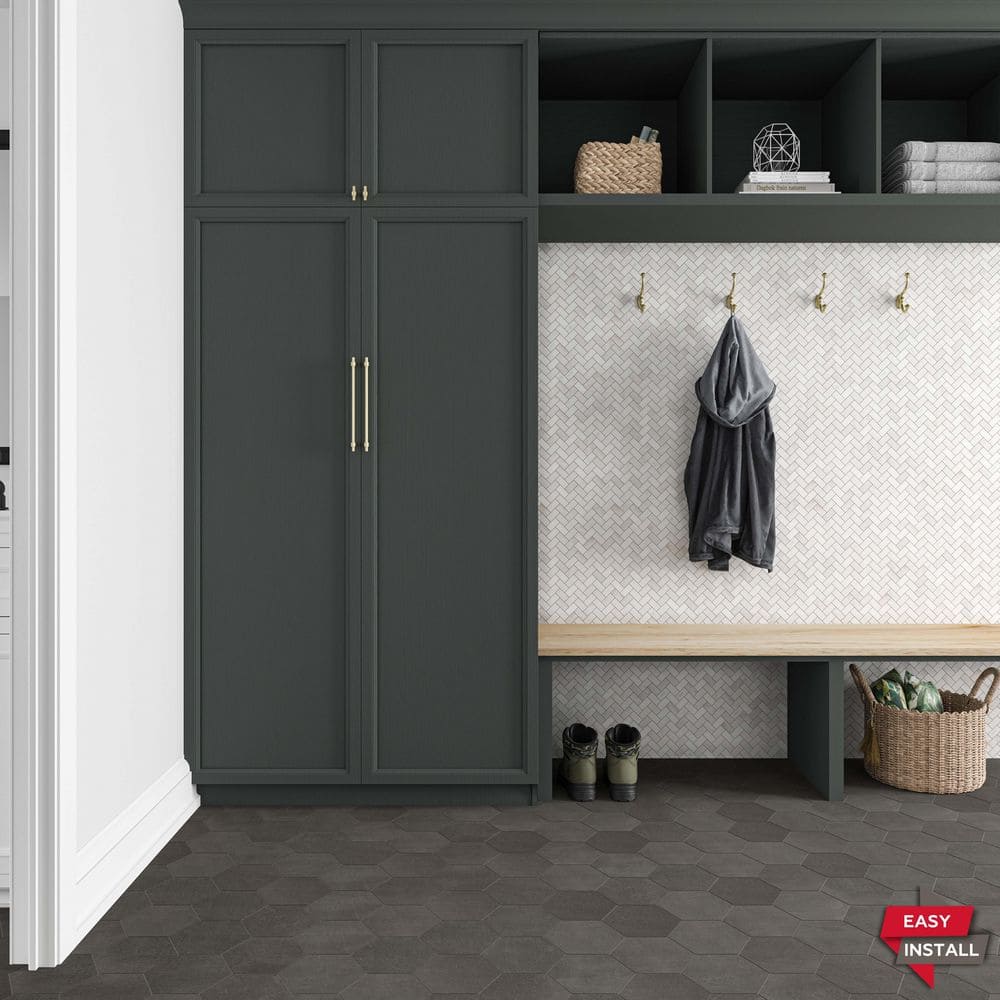 Daphne White 11x12 Marble Herringbone Mosaic Tile