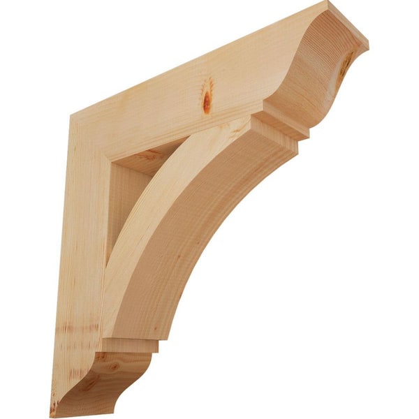 Ekena Millwork 5.5 in. x 26 in. x 26 in. Douglas Fir Thorton Traditional Smooth Bracket