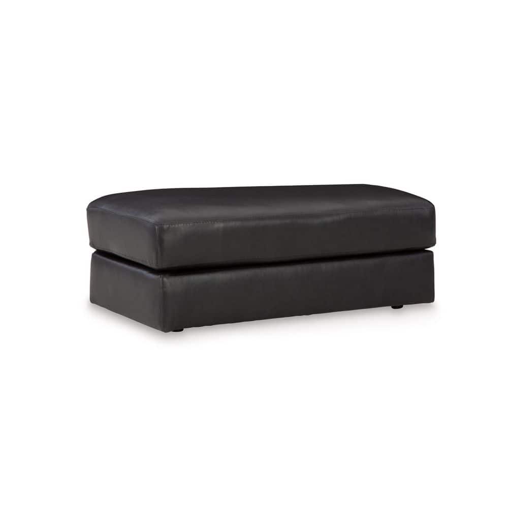 Amiata Black Leather Match Rectangle Accent Ottoman price history on PriceWatchPro