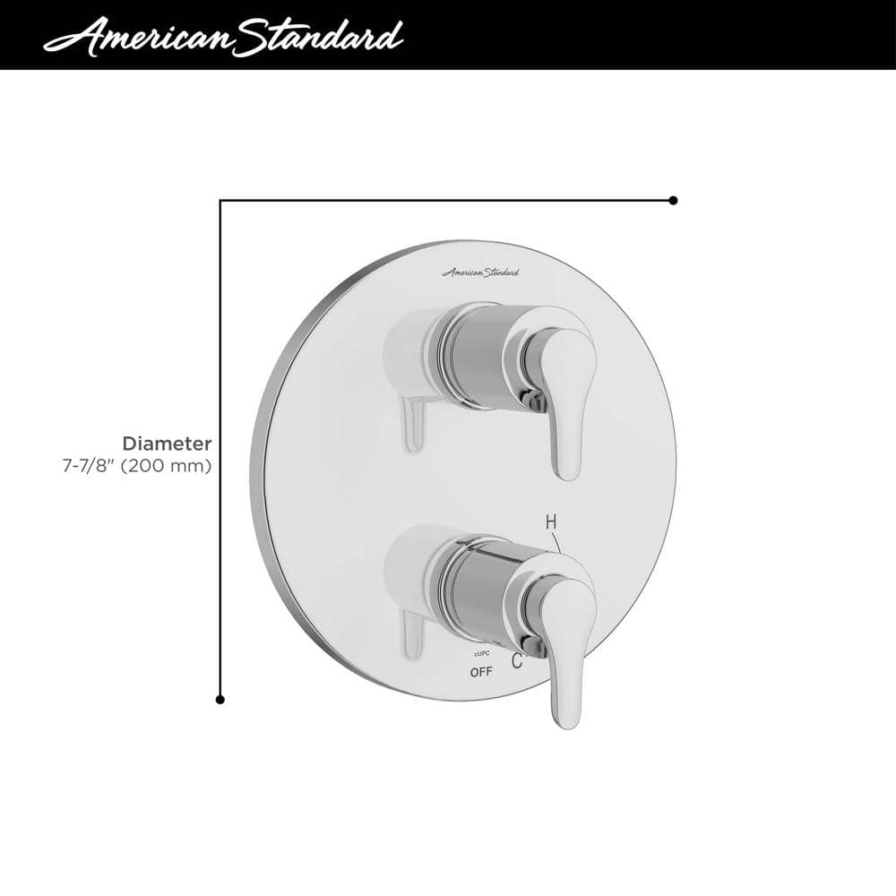 Polished Chrome Dual Handle Shower Diverter Trim