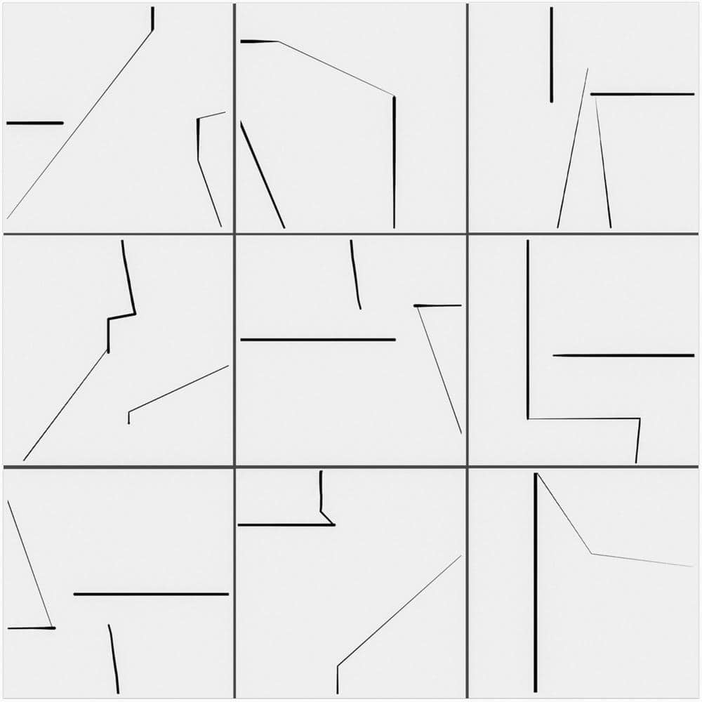 Kenzo 8" x 8" Black and White Porcelain Patterned Tile