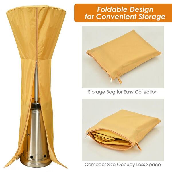 Costway Patio Standing Propane Heater Cover Waterproof W/zipper And Bag  Black/ Beige : Target