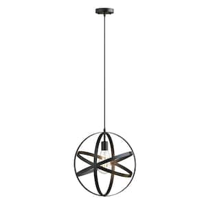 1-Light 60-Watt Black Global Cage Mini Pendant Light with No Glass Shade and No Bulb Included