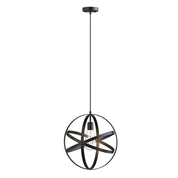 Briignite 1-Light 60-Watt Black Global Cage Mini Pendant Light with No Glass Shade and No Bulb Included