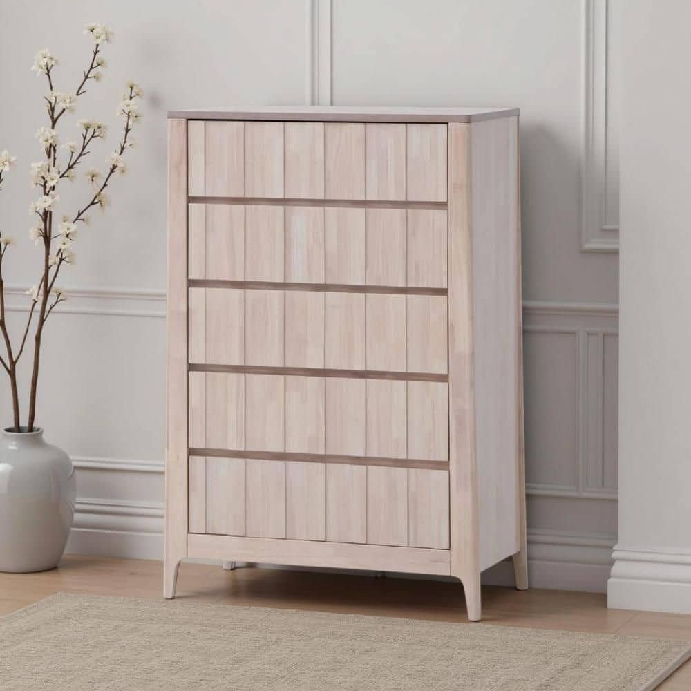 Vasu White 5-Drawer 17.5 in. Wide Chest of Drawers