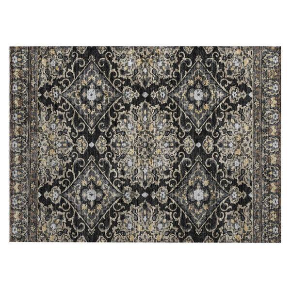 Chantille Machine Washable Indoor/Outdoor Abstract ACN3155 Black 2 ft. x 3 ft. Accent Rug