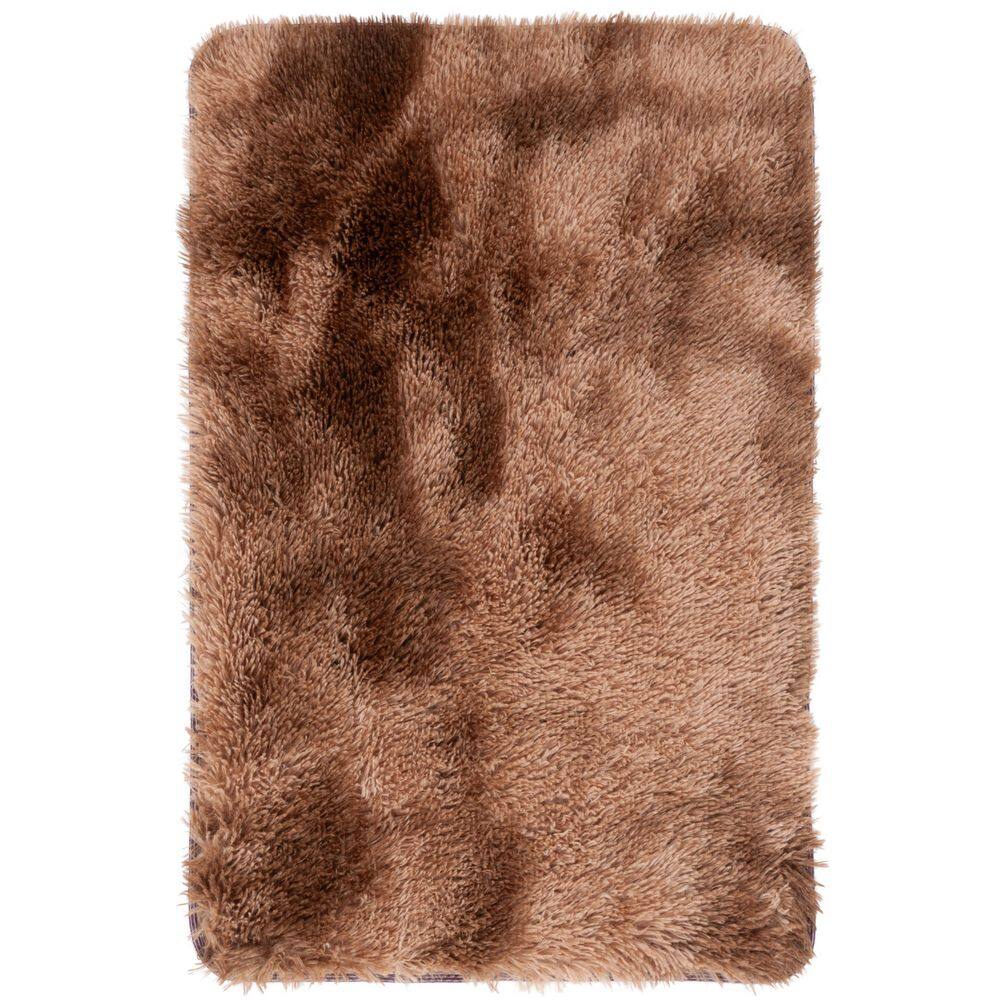Rainbow Shag 2 ft. x 3 ft. Brown Abstract Solid Area Rug price history on PriceWatchPro
