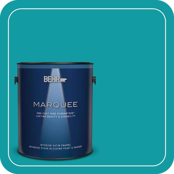 BEHR MARQUEE 1 gal. #MQ4-20 Island Dream One-Coat Hide Satin Enamel Interior Paint & Primer