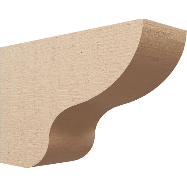 Ekena Millwork Classic Series 3 8 in. x 24 in. x 16 in. Greensboro Rough Cedar Woodgrain Timberthane Polyurethane Corbel in Primed Tan