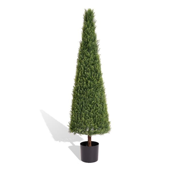 Avex 5 ft. Artificial Boxwood Disassemblable Conical Tree in Pot