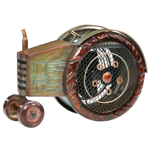 Deco Breeze 9 in. Tractor Figurine Fan