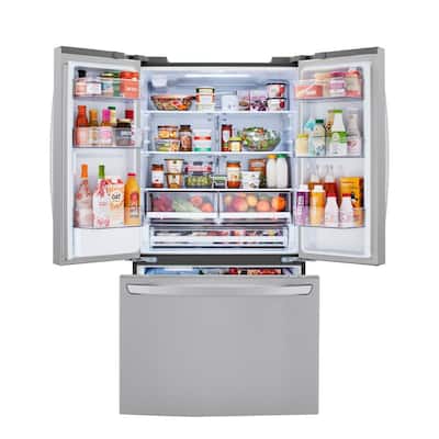 29 cu. ft. 3-Door French Door Refrigerator in PrintProof Stainless Steel with Water Only Dispenser