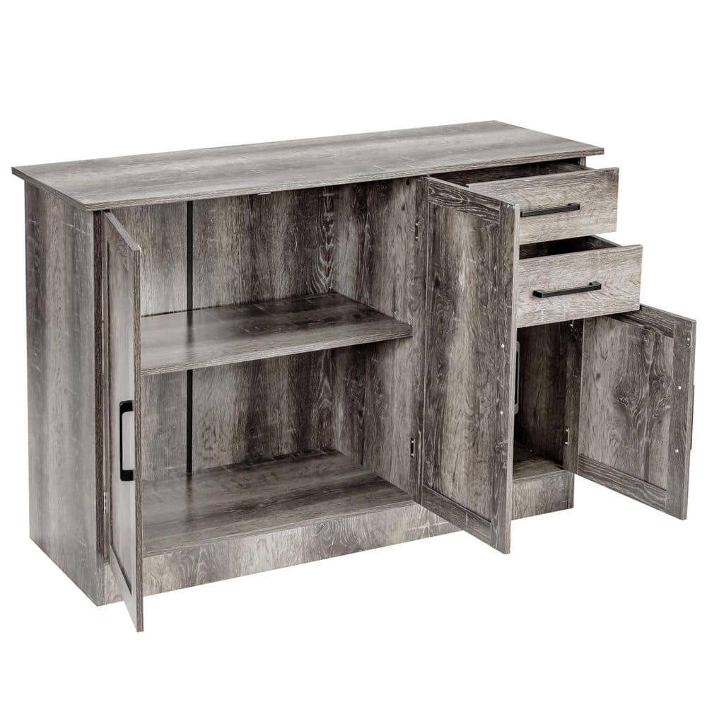 Grey Buffet Storage Cabinet Console Table Kitchen Sideboard Drawer price history on PriceWatchPro