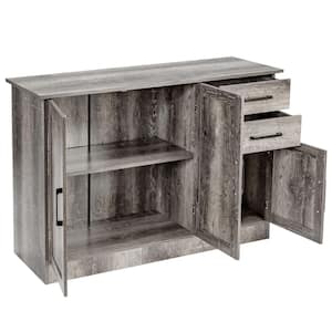 Grey Buffet Storage Cabinet Console Table Kitchen Sideboard Drawer