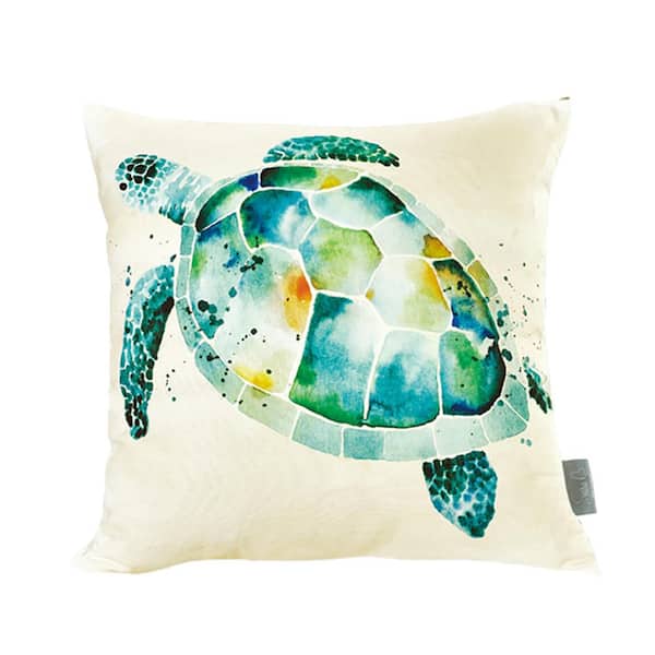 Sara B. Sea Turtle Multicolored Standard Throw Pillow