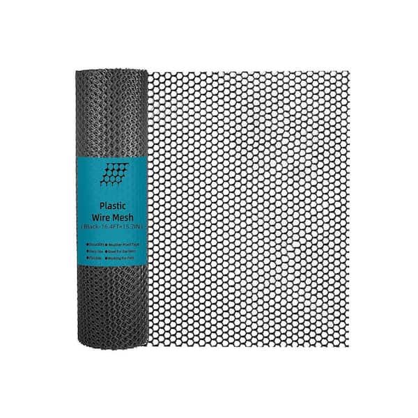 15.7 L x 3.7 W x 16.4 H Black Plastic Roll Easy Install Decorative Garden Pet Poultry Snake Decorative Fence 1-Pack